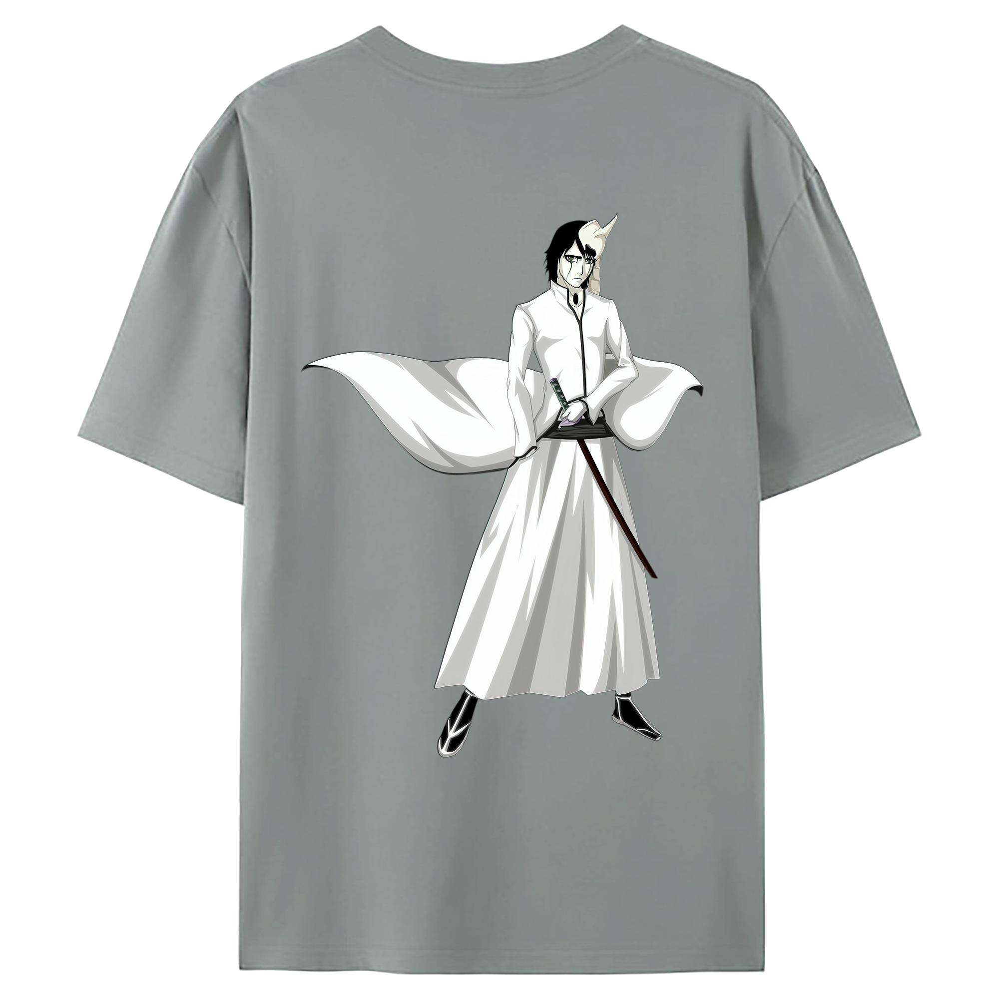 （画像用） ブリーチ ウルキオラ·シファー BLEACH Ulquiorra cifer 綿100％ メンズ半袖Tシャツ（バックプリント） 通気性